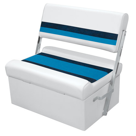 WISE Wise 8WD125FF-1008 Deluxe Flip-Flop Bench and Base - White/Navy/Blue 8WD125FF-1008